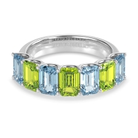 U Prong Half Eternity Emerald Cut Raha Band