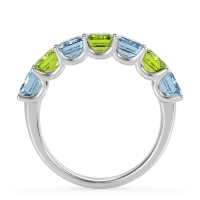 U Prong Half Eternity Emerald Cut Raha Band