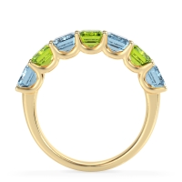 U Prong Half Eternity Emerald Cut Raha Band