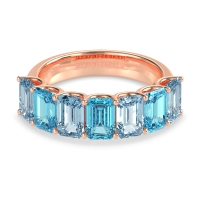 U Prong Half Eternity Emerald Cut Raha Band