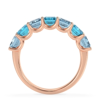 U Prong Half Eternity Emerald Cut Raha Band
