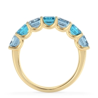U Prong Half Eternity Emerald Cut Raha Band
