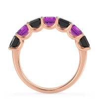 U Prong Half Eternity Emerald Cut Raha Band