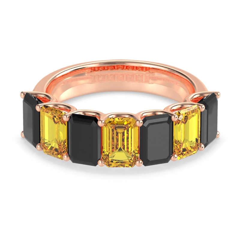 U Prong Half Eternity Emerald Cut Raha Band