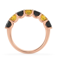 U Prong Half Eternity Emerald Cut Raha Band