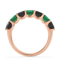 U Prong Half Eternity Emerald Cut Raha Band