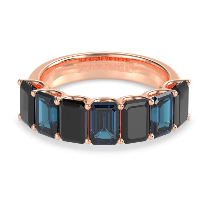 U Prong Half Eternity Emerald Cut Raha Band