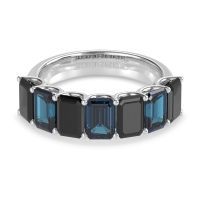 U Prong Half Eternity Emerald Cut Raha Band