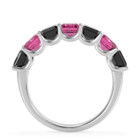 U Prong Half Eternity Emerald Cut Raha Band