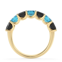 U Prong Half Eternity Emerald Cut Raha Band