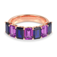 U Prong Half Eternity Emerald Cut Raha Band