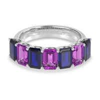 U Prong Half Eternity Emerald Cut Raha Band