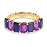 U Prong Half Eternity Emerald Cut Raha Band