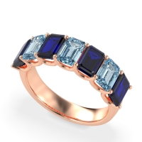 U Prong Half Eternity Emerald Cut Raha Band