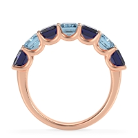 U Prong Half Eternity Emerald Cut Raha Band