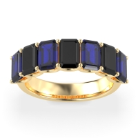 U Prong Half Eternity Emerald Cut Raha Band