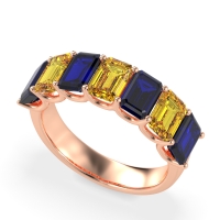 U Prong Half Eternity Emerald Cut Raha Band