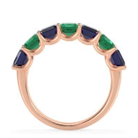 U Prong Half Eternity Emerald Cut Raha Band
