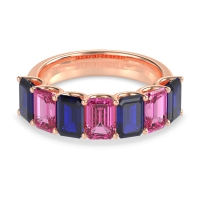 U Prong Half Eternity Emerald Cut Raha Band