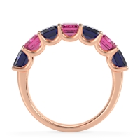 U Prong Half Eternity Emerald Cut Raha Band