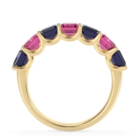 U Prong Half Eternity Emerald Cut Raha Band