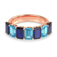 U Prong Half Eternity Emerald Cut Raha Band