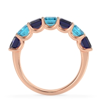 U Prong Half Eternity Emerald Cut Raha Band