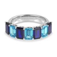 U Prong Half Eternity Emerald Cut Raha Band