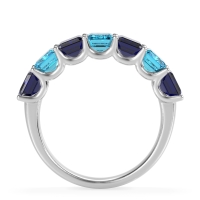 U Prong Half Eternity Emerald Cut Raha Band