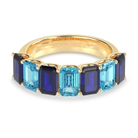 U Prong Half Eternity Emerald Cut Raha Band