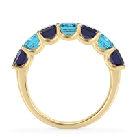 U Prong Half Eternity Emerald Cut Raha Band