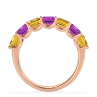 U Prong Half Eternity Emerald Cut Raha Band