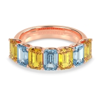 U Prong Half Eternity Emerald Cut Raha Band