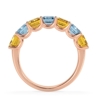U Prong Half Eternity Emerald Cut Raha Band