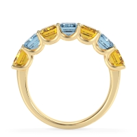 U Prong Half Eternity Emerald Cut Raha Band