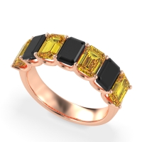 U Prong Half Eternity Emerald Cut Raha Band