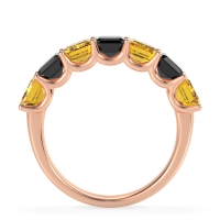 U Prong Half Eternity Emerald Cut Raha Band