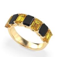 U Prong Half Eternity Emerald Cut Raha Band