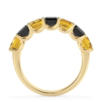 U Prong Half Eternity Emerald Cut Raha Band