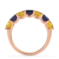 U Prong Half Eternity Emerald Cut Raha Band