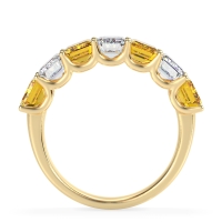 U Prong Half Eternity Emerald Cut Raha Band