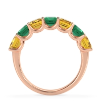 U Prong Half Eternity Emerald Cut Raha Band