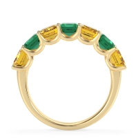 U Prong Half Eternity Emerald Cut Raha Band