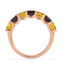 U Prong Half Eternity Emerald Cut Raha Band