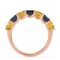 U Prong Half Eternity Emerald Cut Raha Band