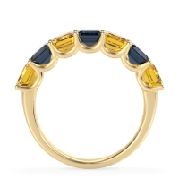 U Prong Half Eternity Emerald Cut Raha Band