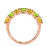 U Prong Half Eternity Emerald Cut Raha Band