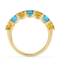 U Prong Half Eternity Emerald Cut Raha Band