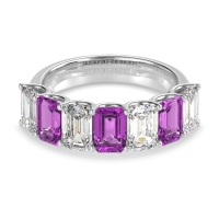 U Prong Half Eternity Emerald Cut Raha Band