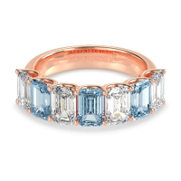 U Prong Half Eternity Emerald Cut Raha Band